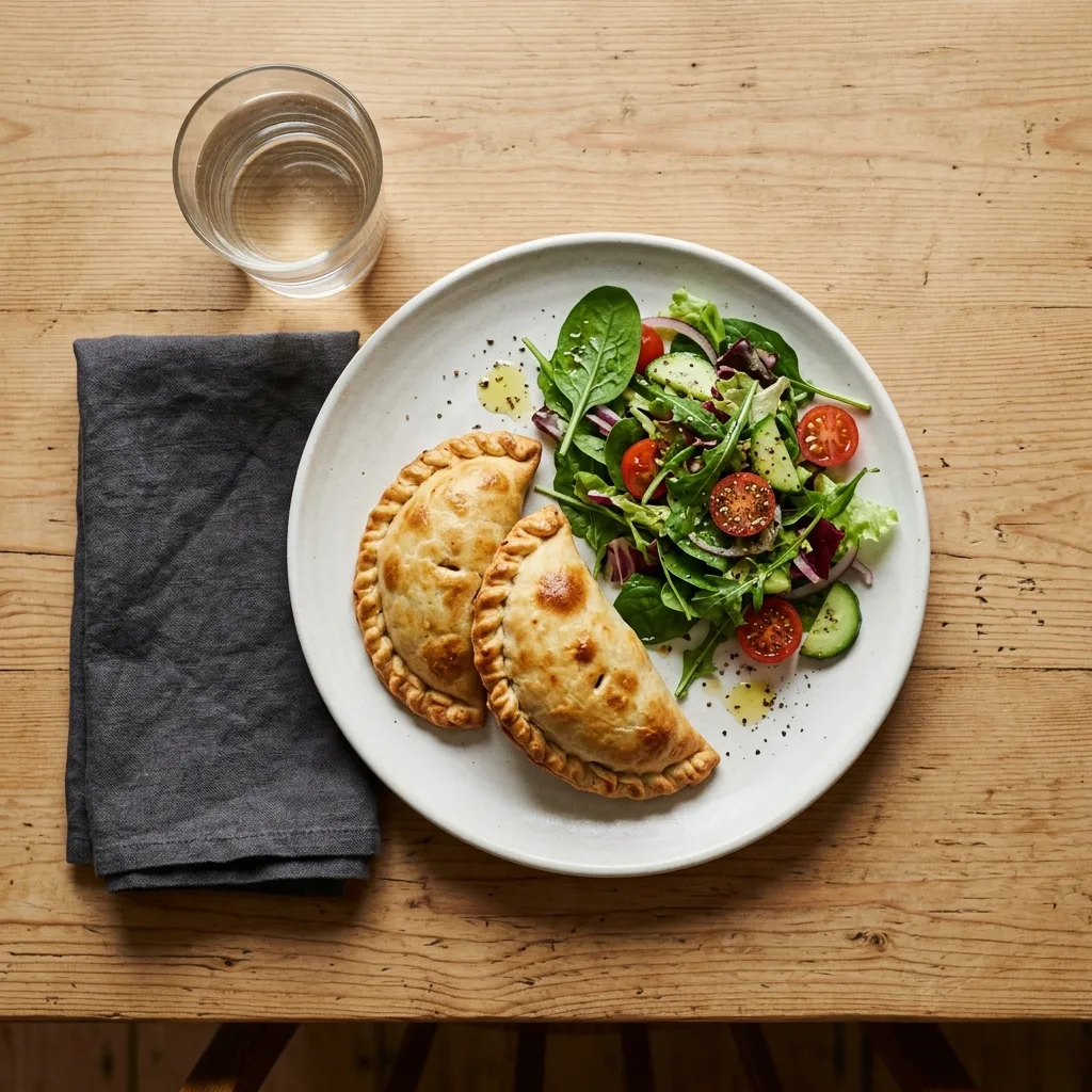 Empanadas de carne al horno con ensalada mixta